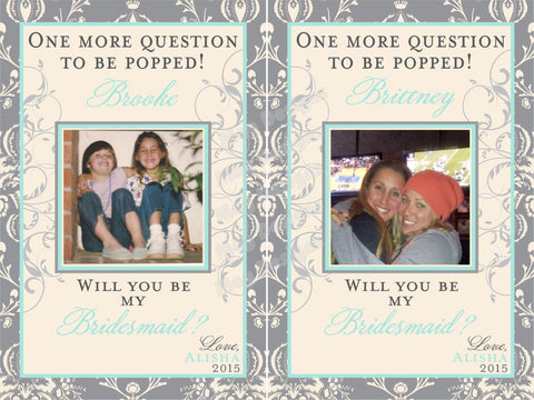 One More Question to be Popped Photo Wine Labels - I Do Artsy Weddings