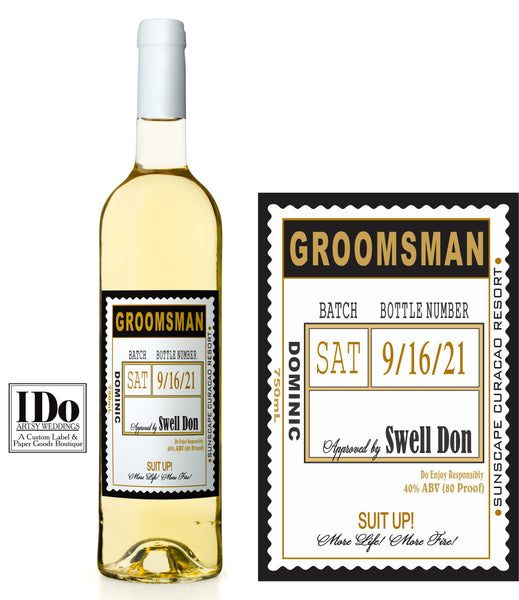 Groomsmen Custom Label - Scallop Edge - I Do Artsy Weddings