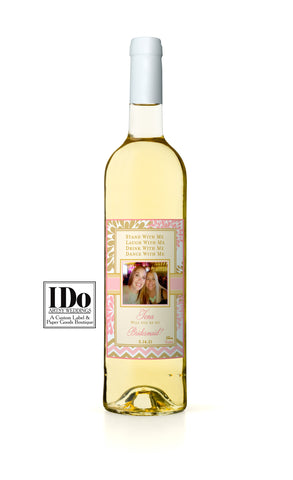 Stand With Me Photo Wine Label - I Do Artsy Weddings