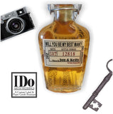 Groomsmen Personal Flask with Labels and Top Date Seal , 8.5oz  250ml - I Do Artsy Weddings