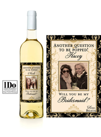 Vintage Themed Proposal Label - Another Question to be Popped - Custom Wine Label - I Do Artsy Weddings