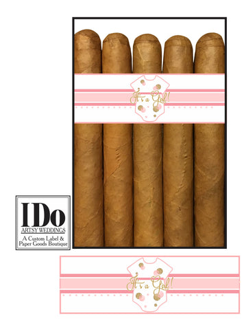 New Baby Girl Cigar Wraps for Baby Announcements - It's a Girl! - I Do Artsy Weddings