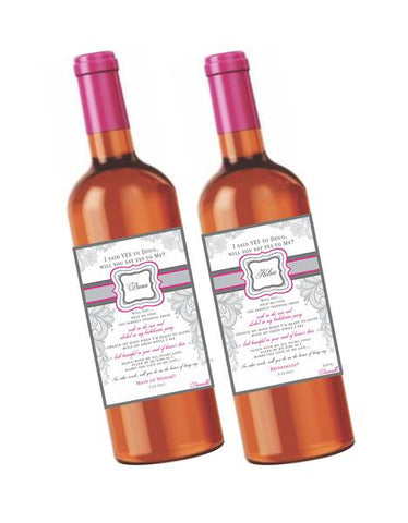 Will you My Be Bridesmaid Wine Labels - I Do Artsy Weddings