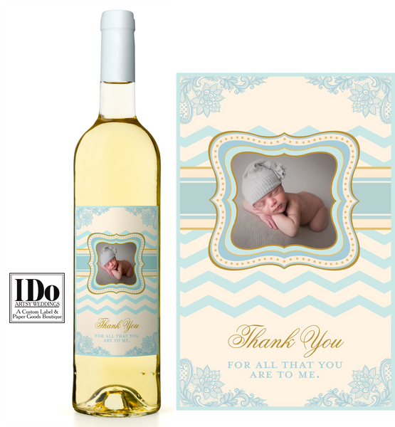 Godparent Thank You Wine Label - I Do Artsy Weddings