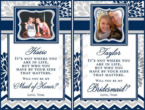 Bridesmaid Wine Labels - Custom Maid of Honor Labels for Wine Bottles - Wedding Party Gifts - I Do Artsy Weddings