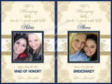 Burlap Photo Wine Labels - He's Marrying Me, but He's Stuck with US! - I Do Artsy Weddings