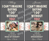 Bridesmaid Photo Wine Labels -Custom Maid of Honor Labels - I Do Artsy Weddings