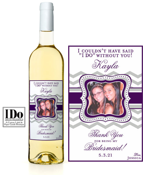 Bridal Party Gifts - Custom Photo Wine Labels - I Do Artsy Weddings