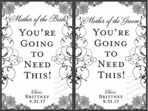 Mother of the Bride or Mother of the Groom Labels - I Do Artsy Weddings