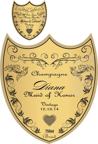 Personalized Bridesmaid Champagne Labels - I Do Artsy Weddings